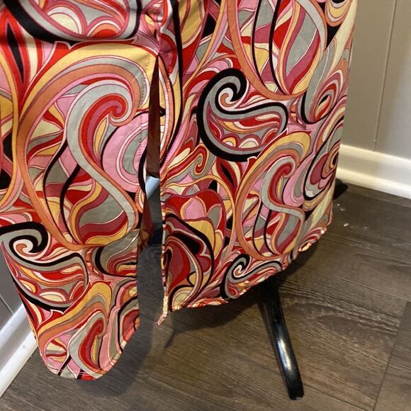 Jade by Jane 1XL Maxi Dress Sleeveless Abstract Design Waist Tie - Picture 5 of 7